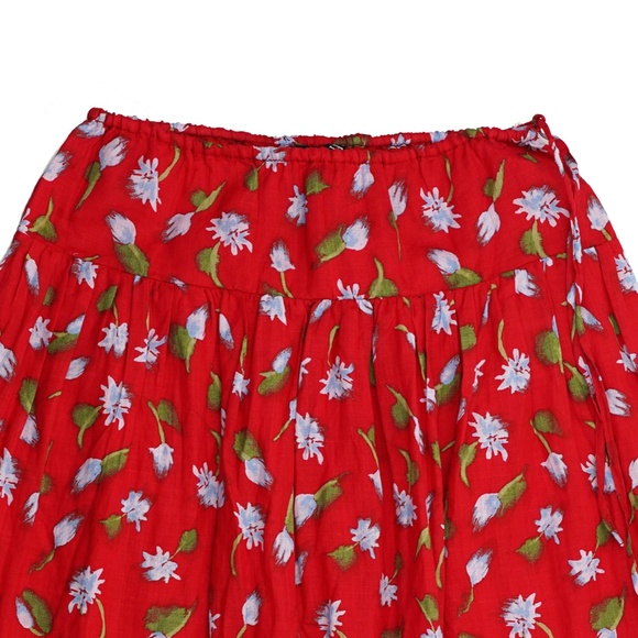 New J.CREW Size M Side-Tie Skirt in Ramie Red Multi $148 CK950 - Picture 6 of 7